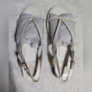 Vince Camuto Melly Sandals 8.5M White Gold Leather Slingback Strappy NIB